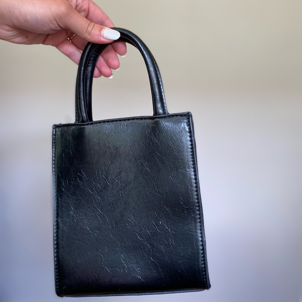 MNG Black leather handbag